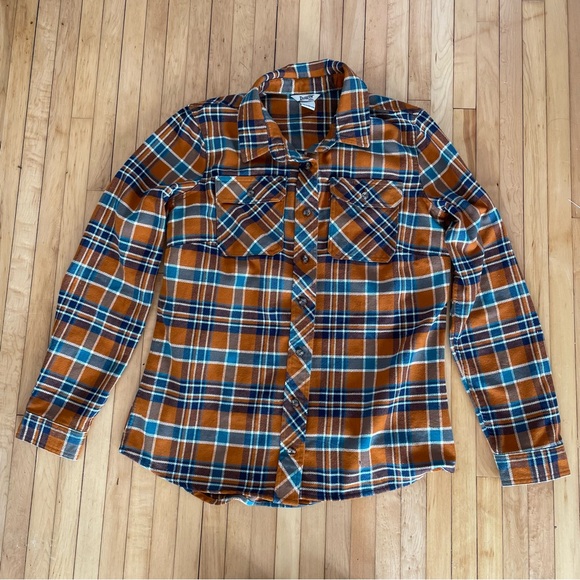 Duluth Trading Company orange flannel shirt - Picture 3 of 8